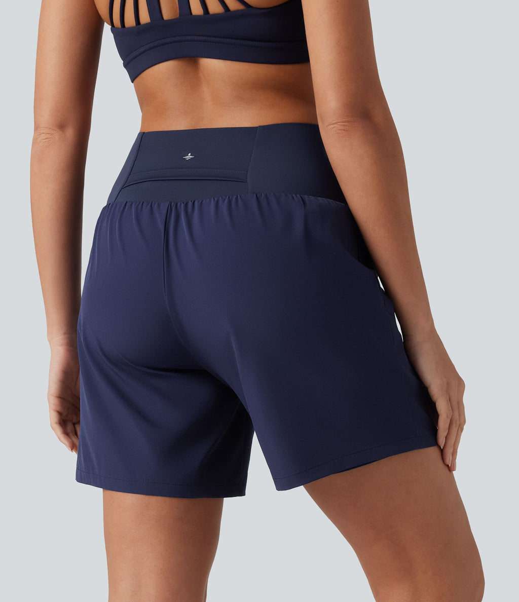 Breezeful™ Short de yoga 2 en 1 taille haute séchage rapide 17,5 cm avec poches