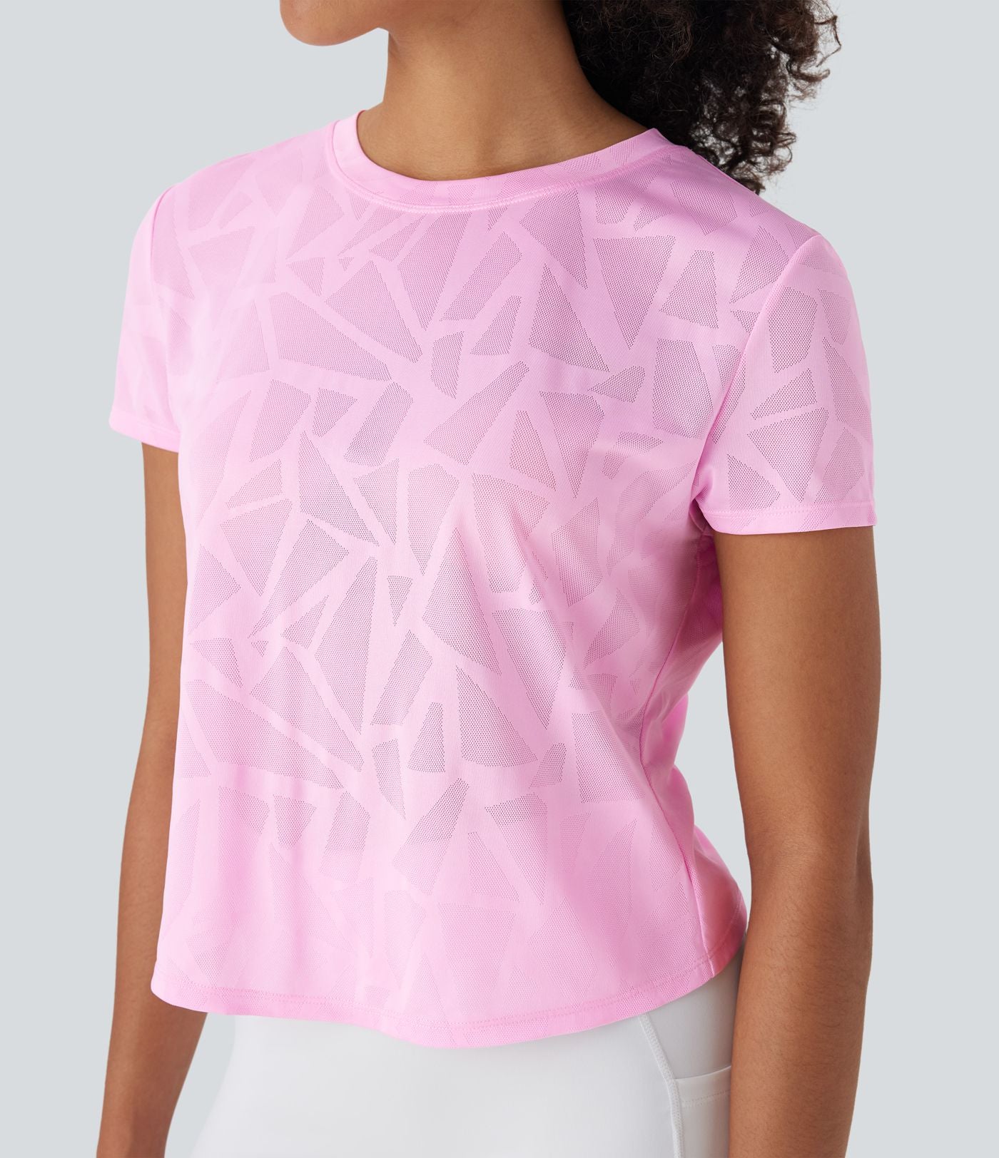 Haut de sport yoga ourlet croisé jacquard sans couture OneForm Seamless Flow