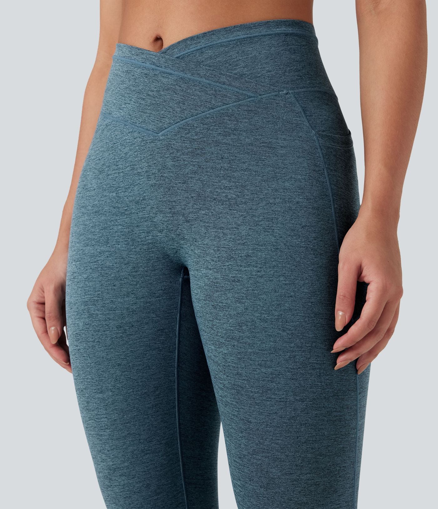 Legging yoga Halara UltraSculpt™ chiné croisé séchage rapide taille haute avec poches