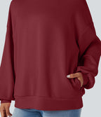 Sweatshirt casual col montant coupe décontractée avec poches