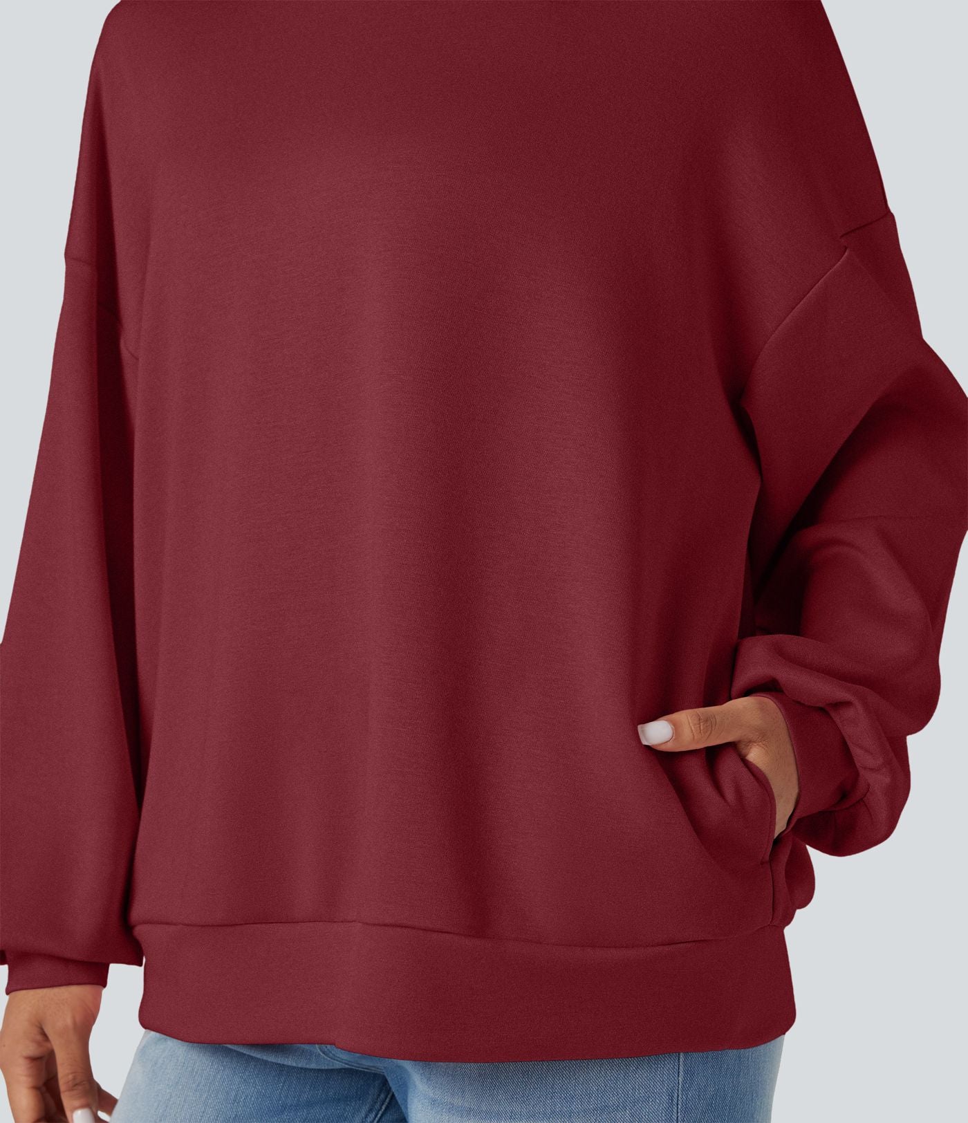 Sweatshirt casual col montant coupe décontractée avec poches