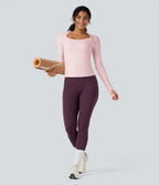 Top de sport yoga SoftlyZero™ Plush manches longues avec trous pouces