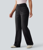 Jean droit Halara Flex™ casual taille haute avec poches