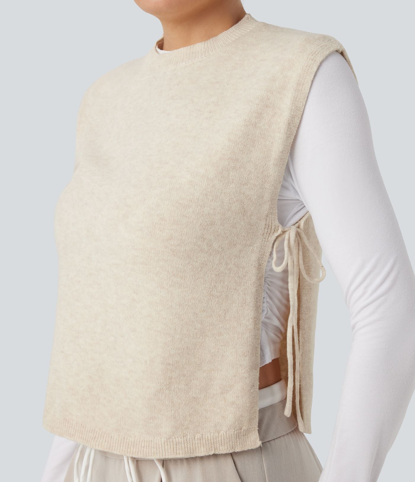 Gilet de travail col rond à liens