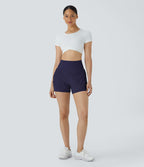 Breezeful™ Short 8,8cm Yoga Séchage Rapide 2 en 1 Taille Super Haute Ourlet Courbé Poches Latérales