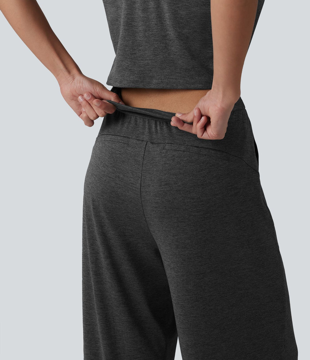 Halara UltraSculpt™ Combinaison yoga chinée col U sans manches séchage rapide avec poches - Easy Peasy