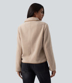 Veste casual sherpa col manches longues avec poches