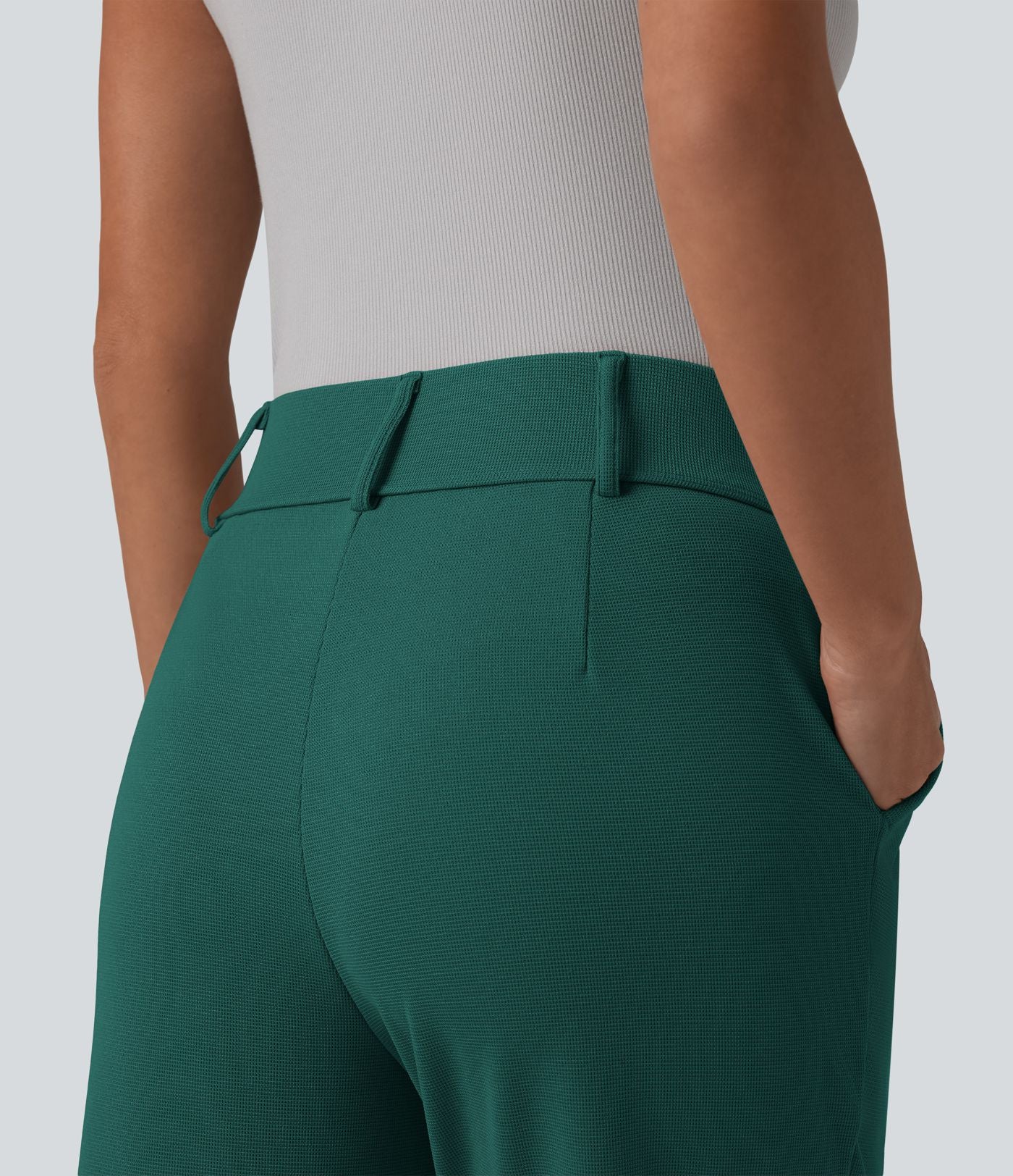 Halara Flex™ Pantalon tailleur fuselé taille haute en tissu gaufré avec poches