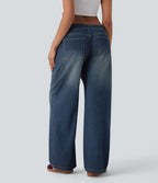 Jean ample en denim extensible à taille basse avec cordon Halara Flex™ avec multiples poches