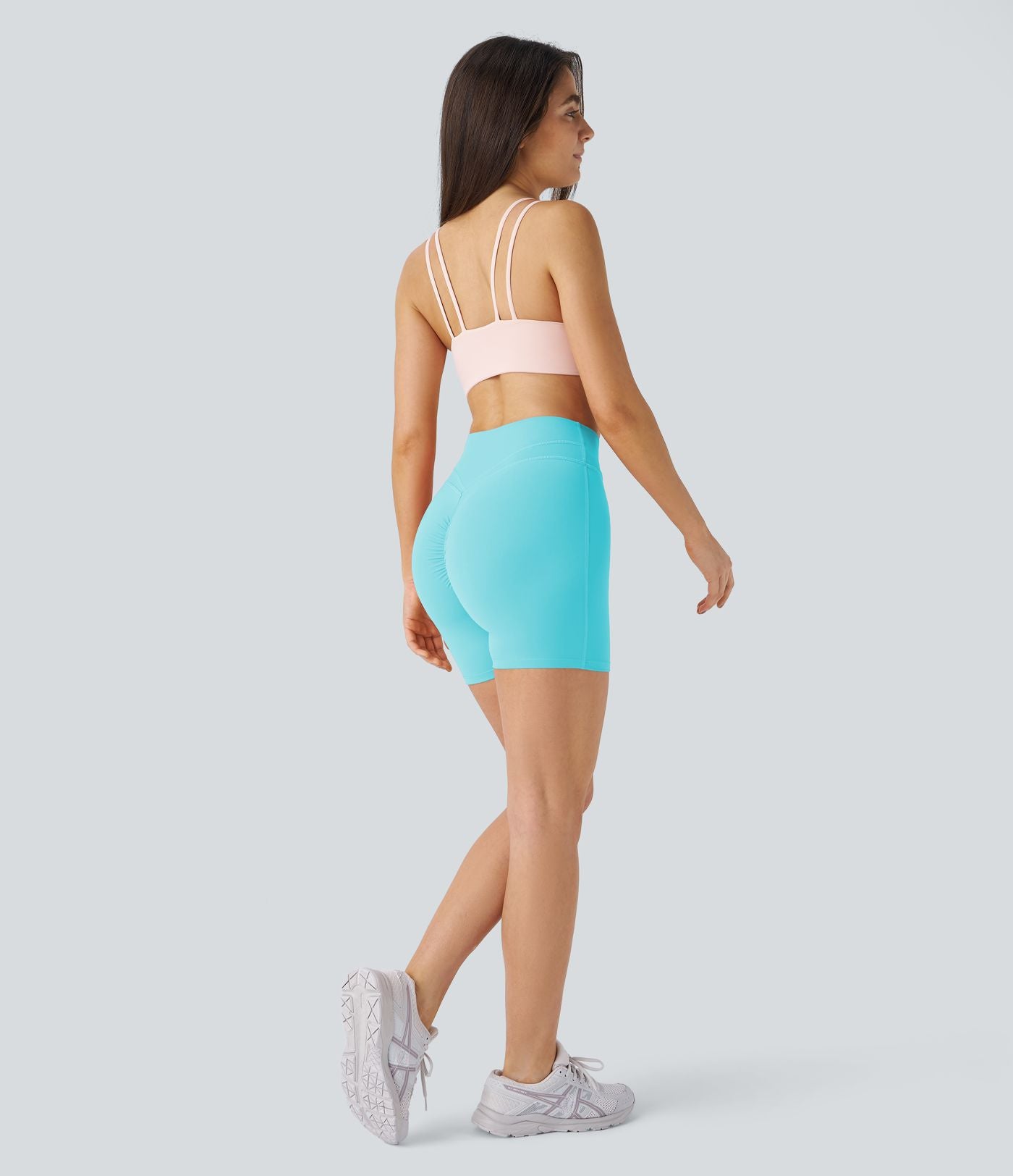 Softlyzero™ Plush Shorts 12,5cm Yoga Taille Haute Croisés Froncés