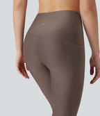Legging de sport taille haute avec poches latérales effet brillant