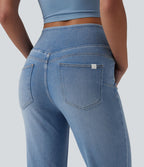 Jean Halara Flex™ taille haute évasé slim décontracté avec poches