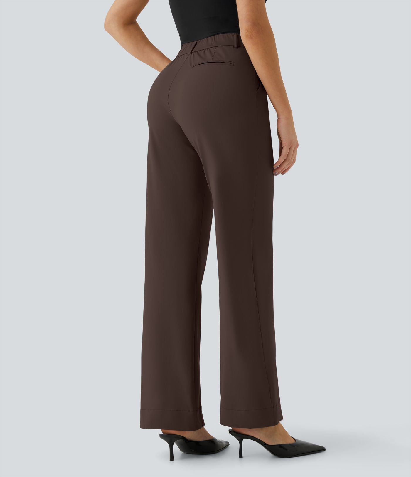 Pantalon de travail Halara Flex™ droit, taille mi-haute, avec poches