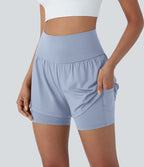 Short de yoga 2-en-1 SoftlyZero™ Airy taille très haute effet frais InstantCool 12,5 cm avec poches