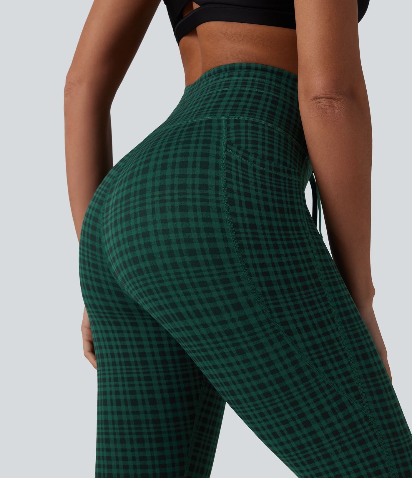 Legging de yoga Halara UltraSculpt™ taille haute avec cordon de serrage imprimé carreaux avec poches