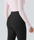 Legging détente côtelé 7/8 taille haute avec poches