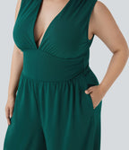 Combinaison grande taille col V sans manches avec poches - Édition Easy Peasy