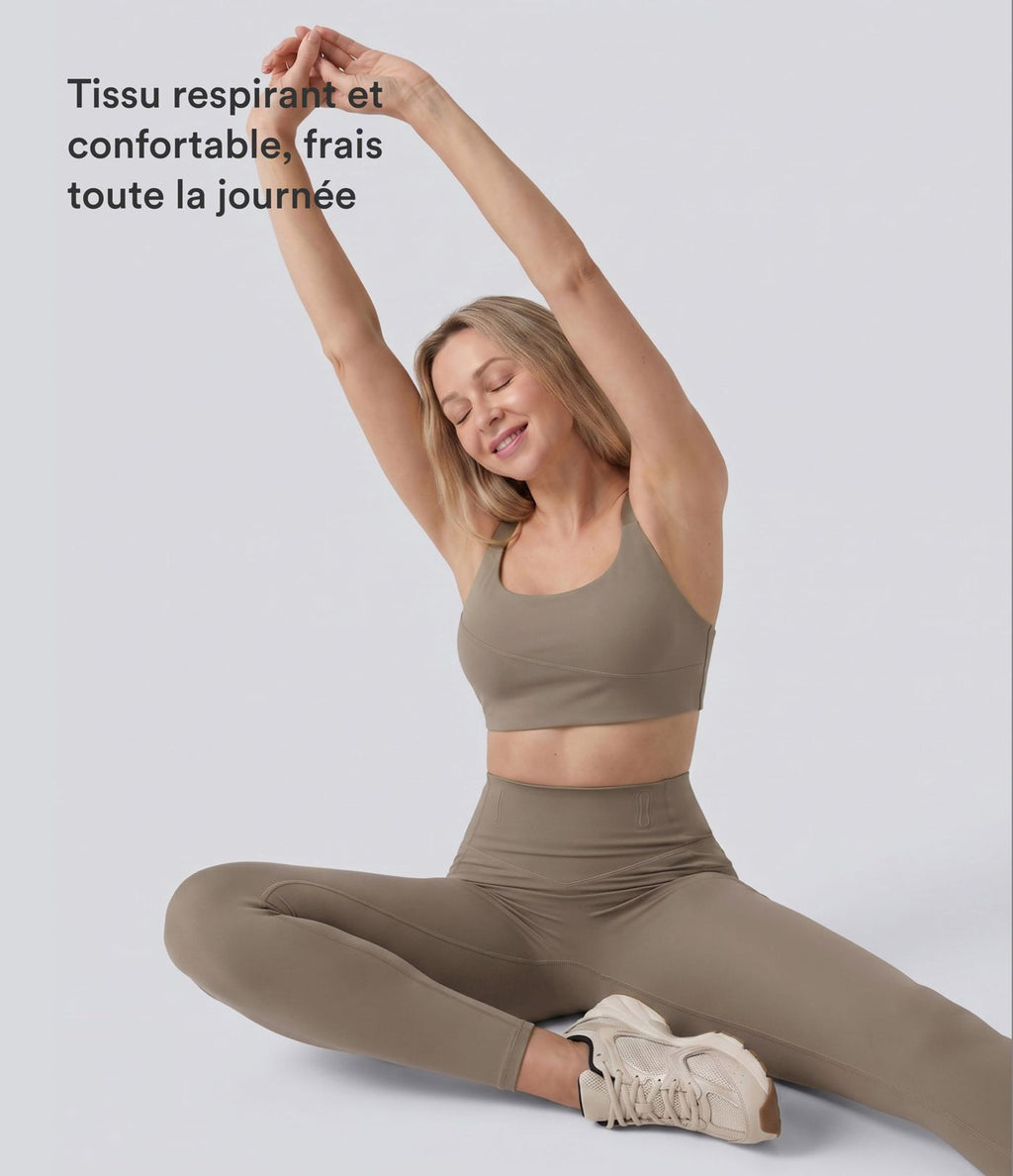 Legging 7/8 de yoga taille haute gainant sculptant anti-roulottage Halara UltraSculpt™ avec poches