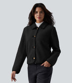 Veste casual sherpa col manches longues avec poches