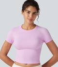 Haut de sport yoga OneForm sans couture Flow col rond manches courtes raglan ajusté
