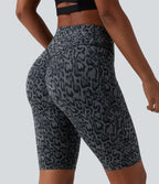 Short cycliste d'entraînement taille haute gainant effet push-up imprimé léopard 23 cm Halara UltraSculpt™ avec poches