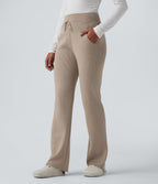 Pantalon de détente maille taille mi-haute avec cordon de serrage et poches