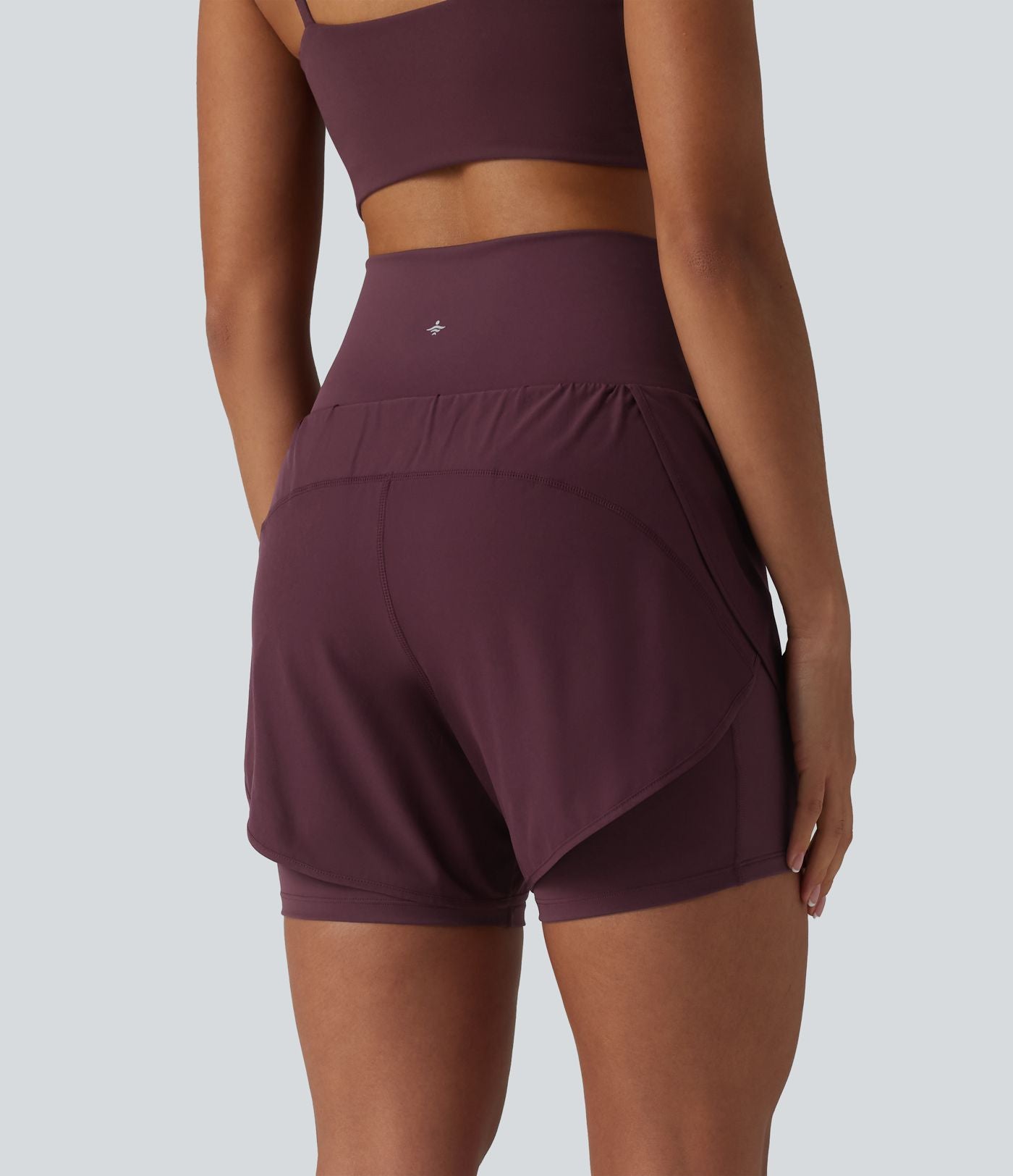 Shorts yoga Breezeful™ taille super haute 2-en-1 séchage rapide, ourlet arrondi, entrejambe 13cm, avec poches