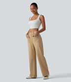 Jean droit Halara Flex™ décontracté coloré taille mi-haute avec poches