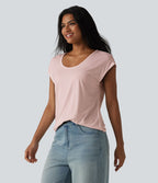 T-shirt col U manches courtes