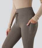 Legging de randonnée polaire 7/8 taille haute avec cordon de serrage et poches
