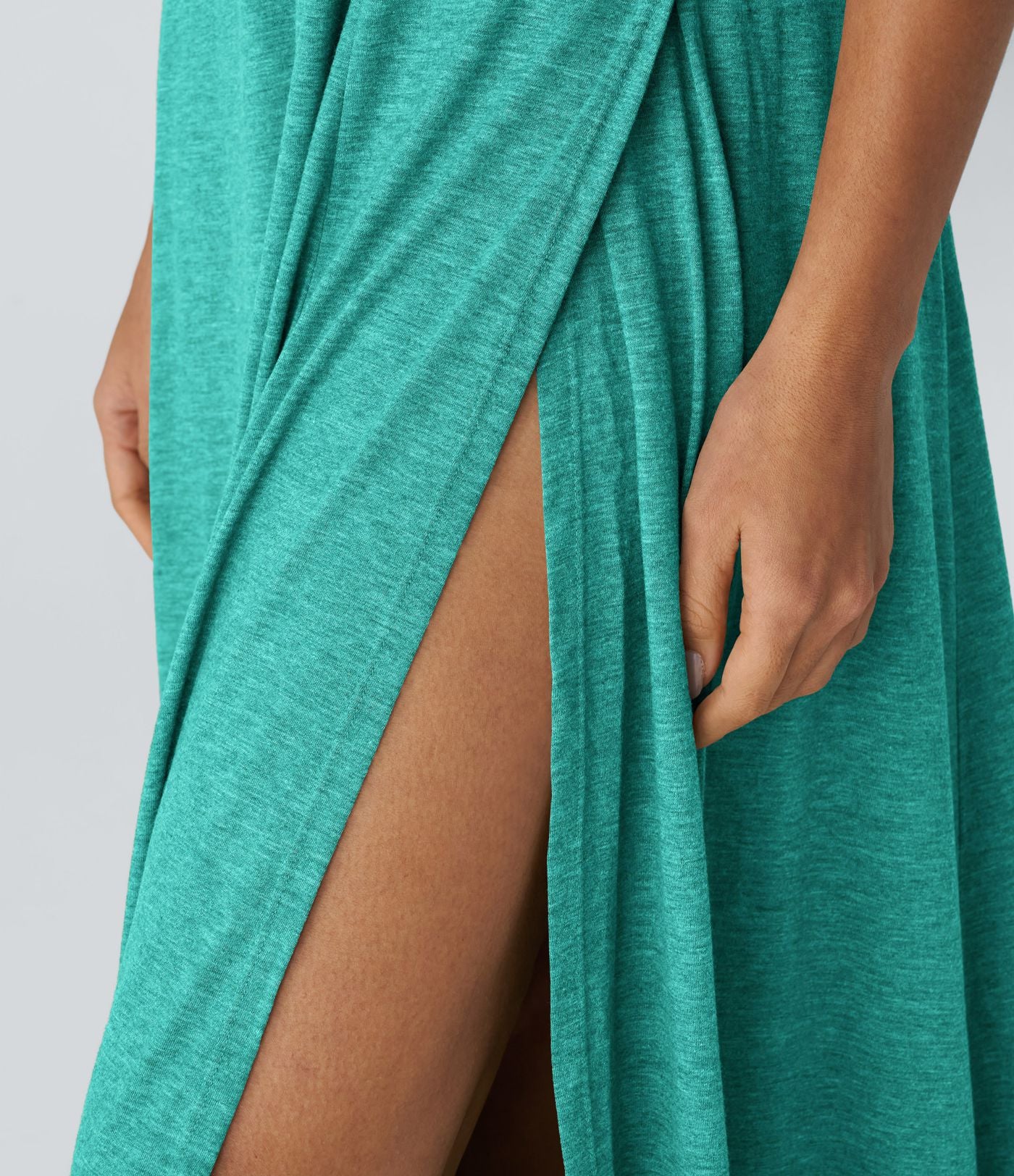 Robe Casual Débardeur Longue Fluide Fendue Dos Nu à Col en U