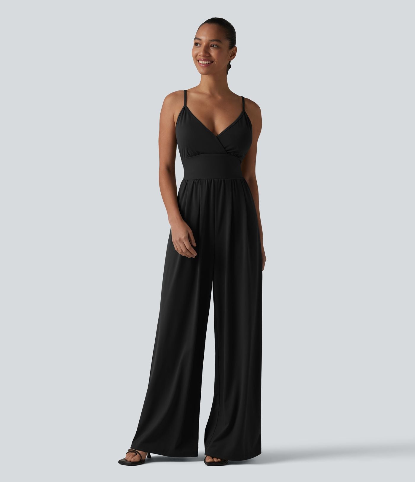 Combinaison décontractée à col en V avec soutien-gorge intégré et poches - Easy Peasy