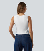 Débardeur court sans coutures en tissu gaufré OneForm Seamless Flow