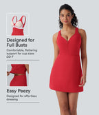 Robe de sport yoga 2-en-1 SoftlyZero™ Plush push-up coques moulées fermeture éclair avec poches édition Easy Peasy E-G