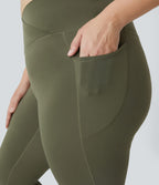 Softlyzero™ Legging Grande Taille Pleine Longueur Taille Haute Poches Latérales Croisée - UPF50+