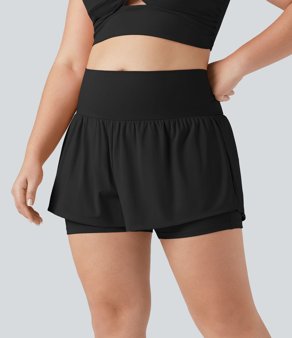 Short tailleur 2-en-1 grande taille SoftlyZero™ Airy taille ultra-haute effet frais InstantCool yoga 12,5 cm avec poches