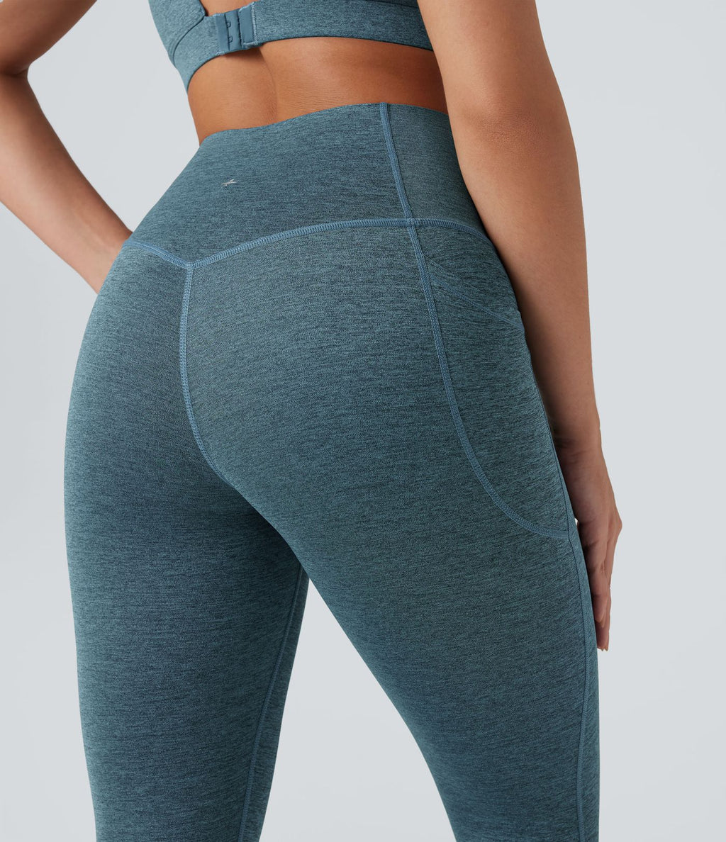 Legging de yoga gainant taille haute chiné à séchage rapide avec poches Halara UltraSculpt™