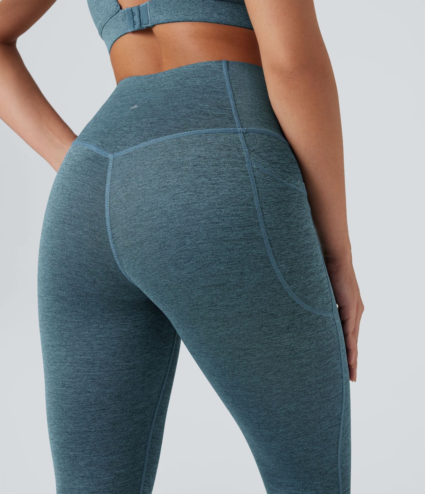 Legging de yoga gainant taille haute chiné à séchage rapide avec poches Halara UltraSculpt™