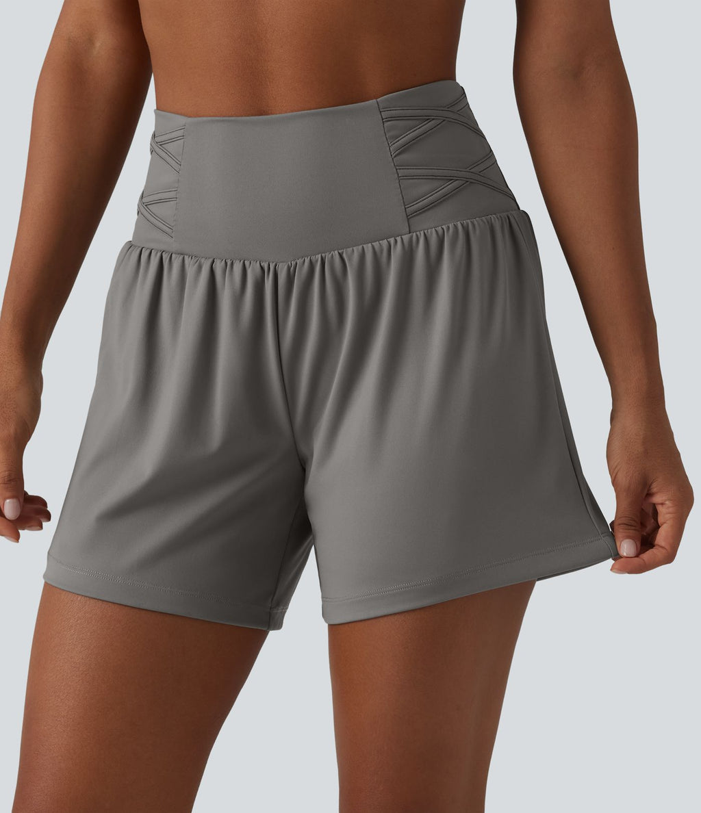 Short de yoga SoftlyZero™ Airy taille très haute 2-en-1 effet frais InstantCool 12,5 cm avec poches