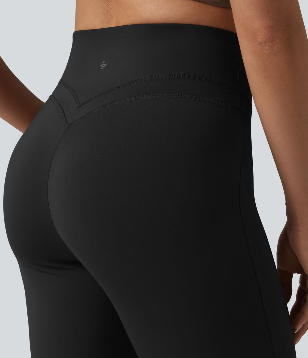 Pantalon de yoga gainant taille haute coupe droite