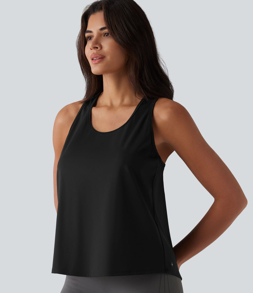 Débardeur de sport dos nageur SoftlyZero™ Airy avec dentelle contrastante effet frais InstantCool, protection solaire UPF50+
