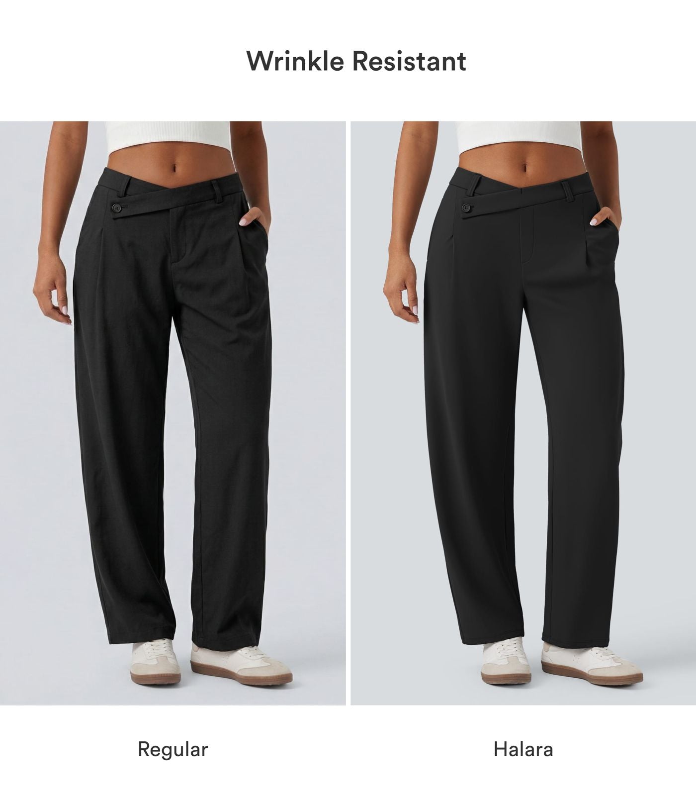 Pantalon tailleur fuselé asymétrique taille moyenne Halara Flex™ DayStretch avec poches