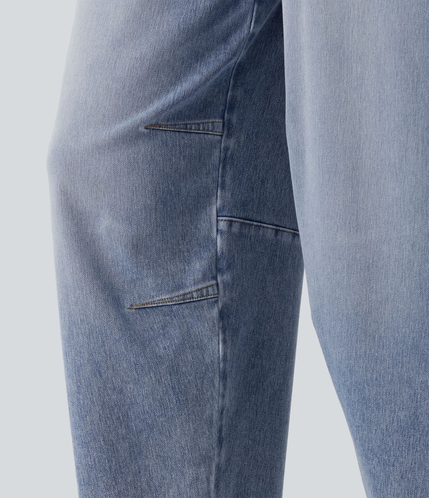 Jean Barrel 7/8 taille basse Halara Flex™ avec poches zippées