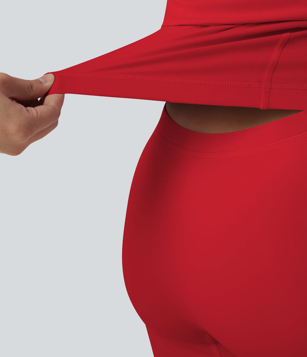 Robe de sport mini de yoga SoftlyZero™ Airy 2-en-1 effet frais InstantCool col rond à manches courtes, demi-zip et poches, accès facile Easy Peasy