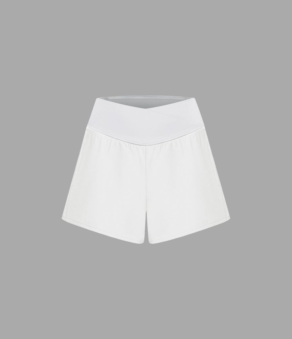 Breezeful™ Shorts 10cm Yoga Séchage Rapide 2 en 1 Taille Haute Poches Latérales Croisées
