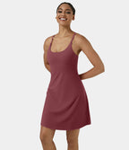 Softlyzero™ Airy Robe Sport de Yoga Plus Longue Dos Nu Découp Bretelles Réglables et Poches