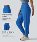 Pantalon de jogging 2 en 1 à taille haute, gainant et à séchage rapide, perforé, avec poches