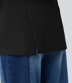 Blazer de travail anti-froissage à col cranté et manches longues avec poches