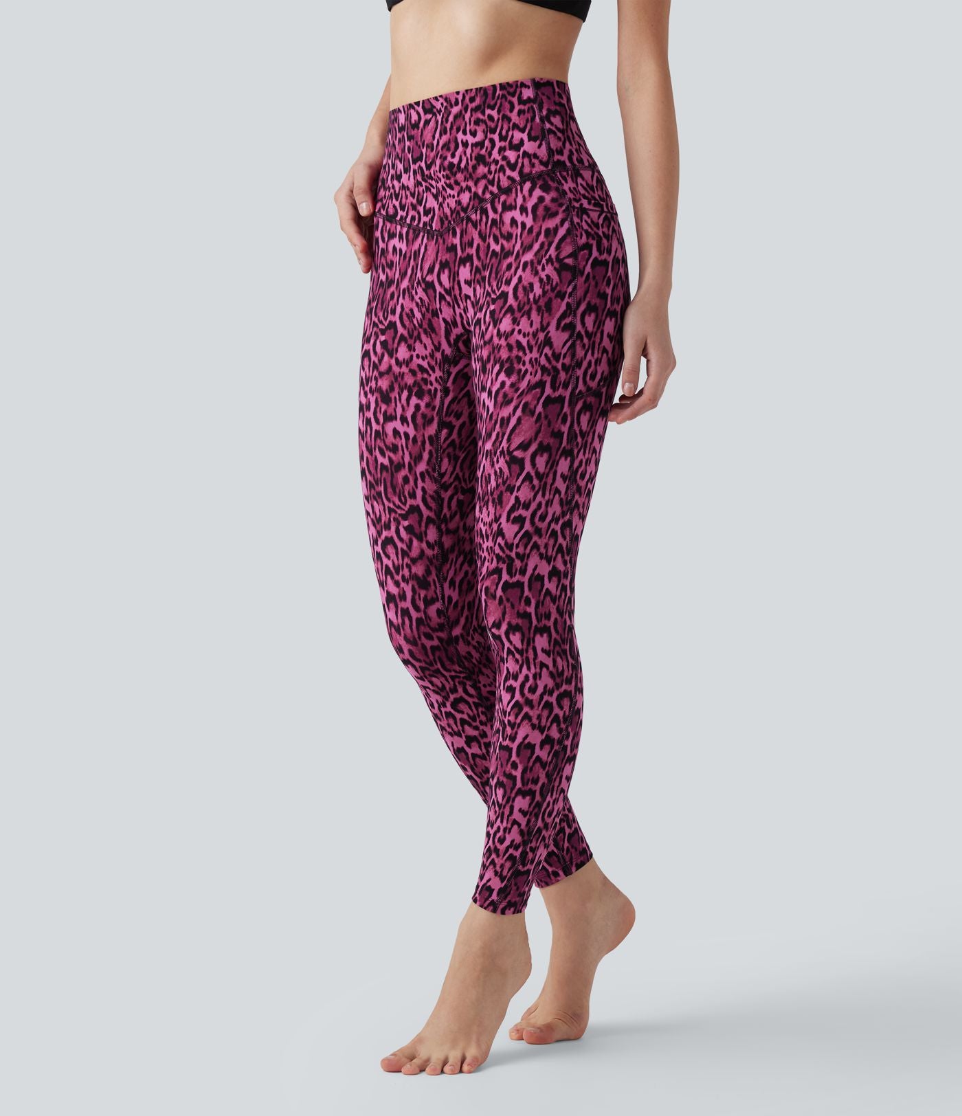 Legging de yoga gainant taille haute imprimé léopard avec poches Halara UltraSculpt™