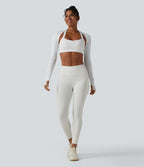 Brassière de sport de yoga froncée soutien-gorge intégré maintien léger